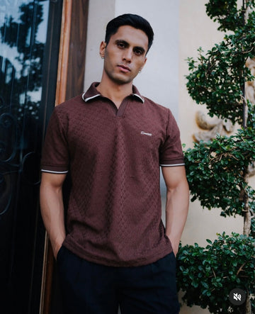 Brown Moscow Textured Polo