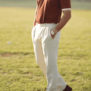 Beige Pleated Trousers