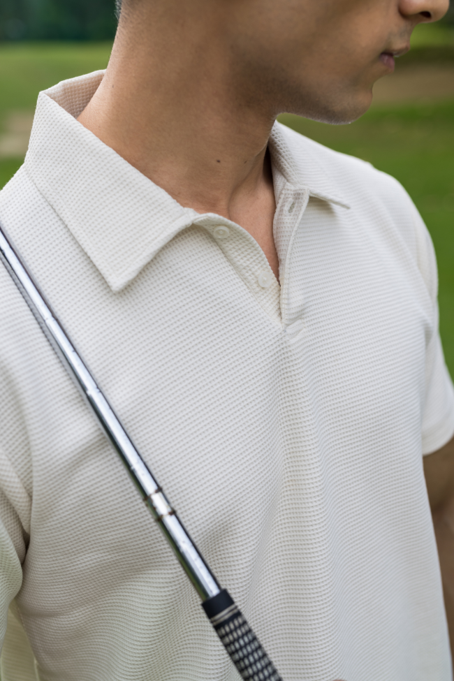 Waffle Cream Polo