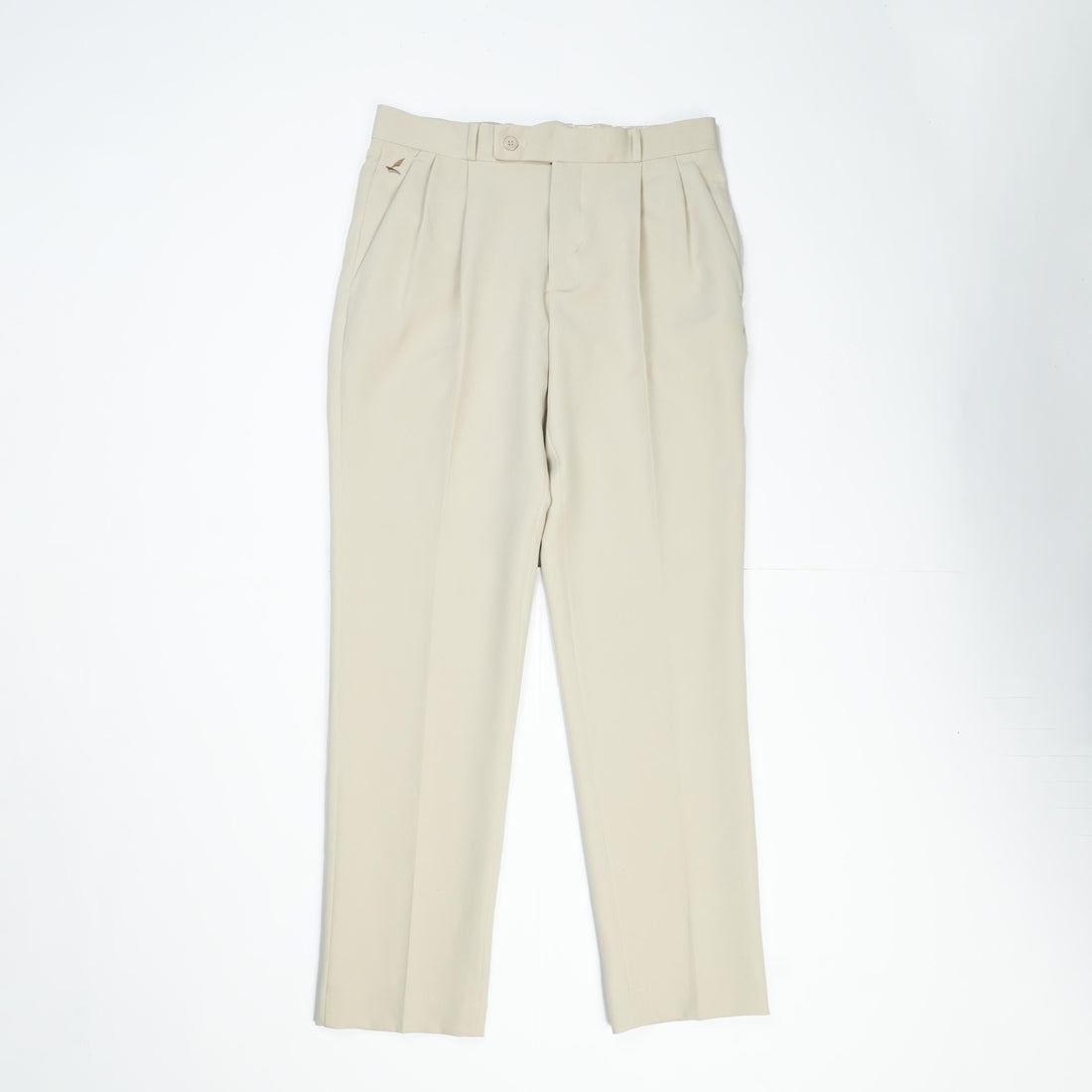 Beige Pleated Trousers