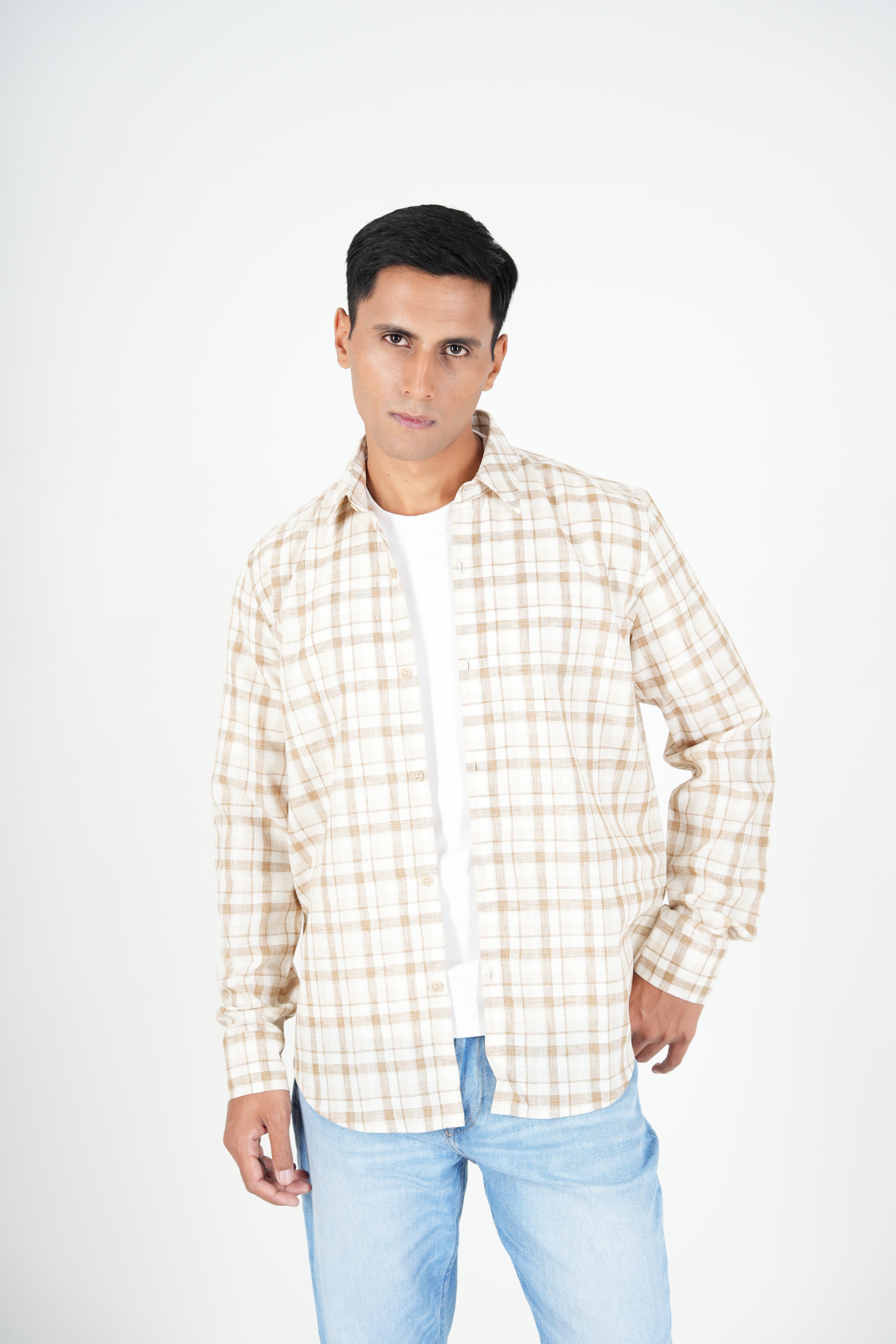 Beige Flannel Shirt