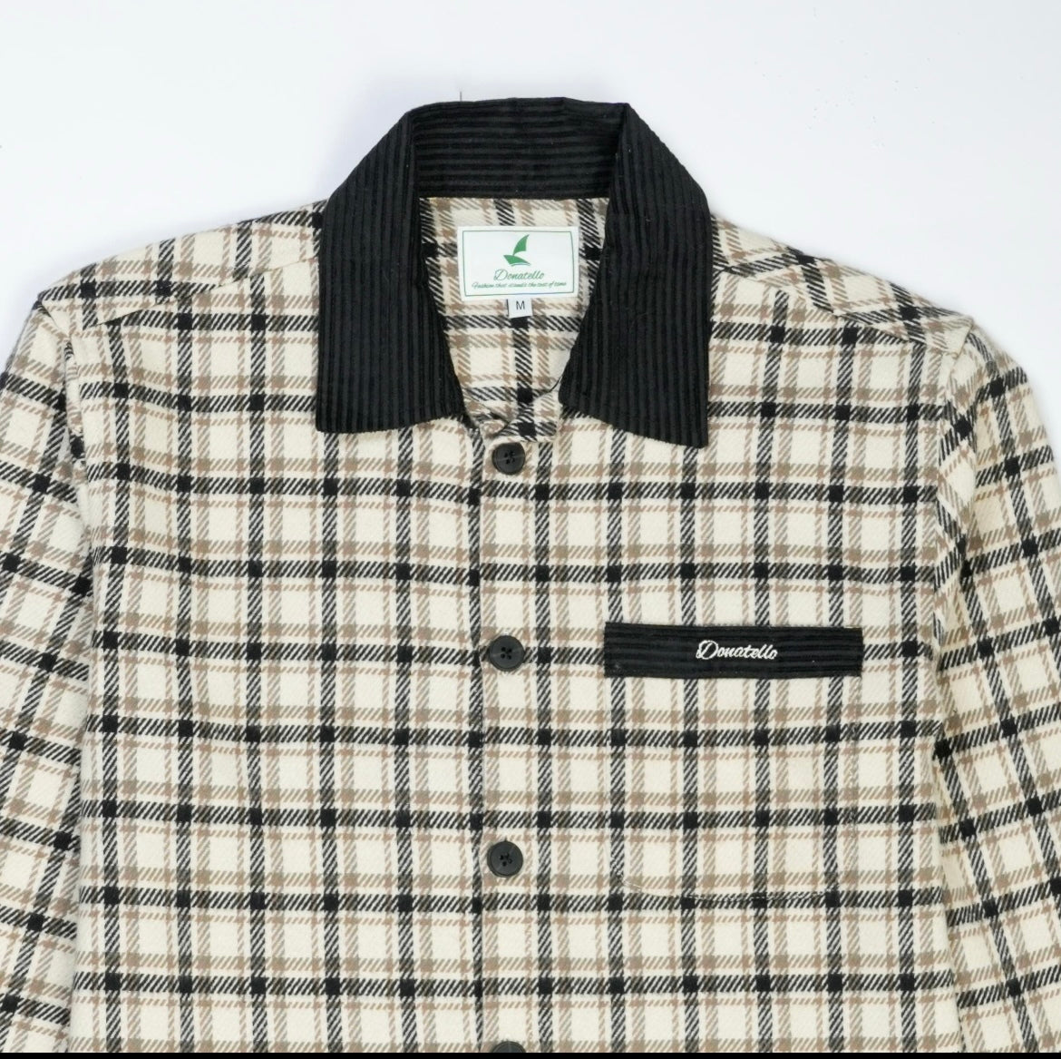 White Contrast Shacket
