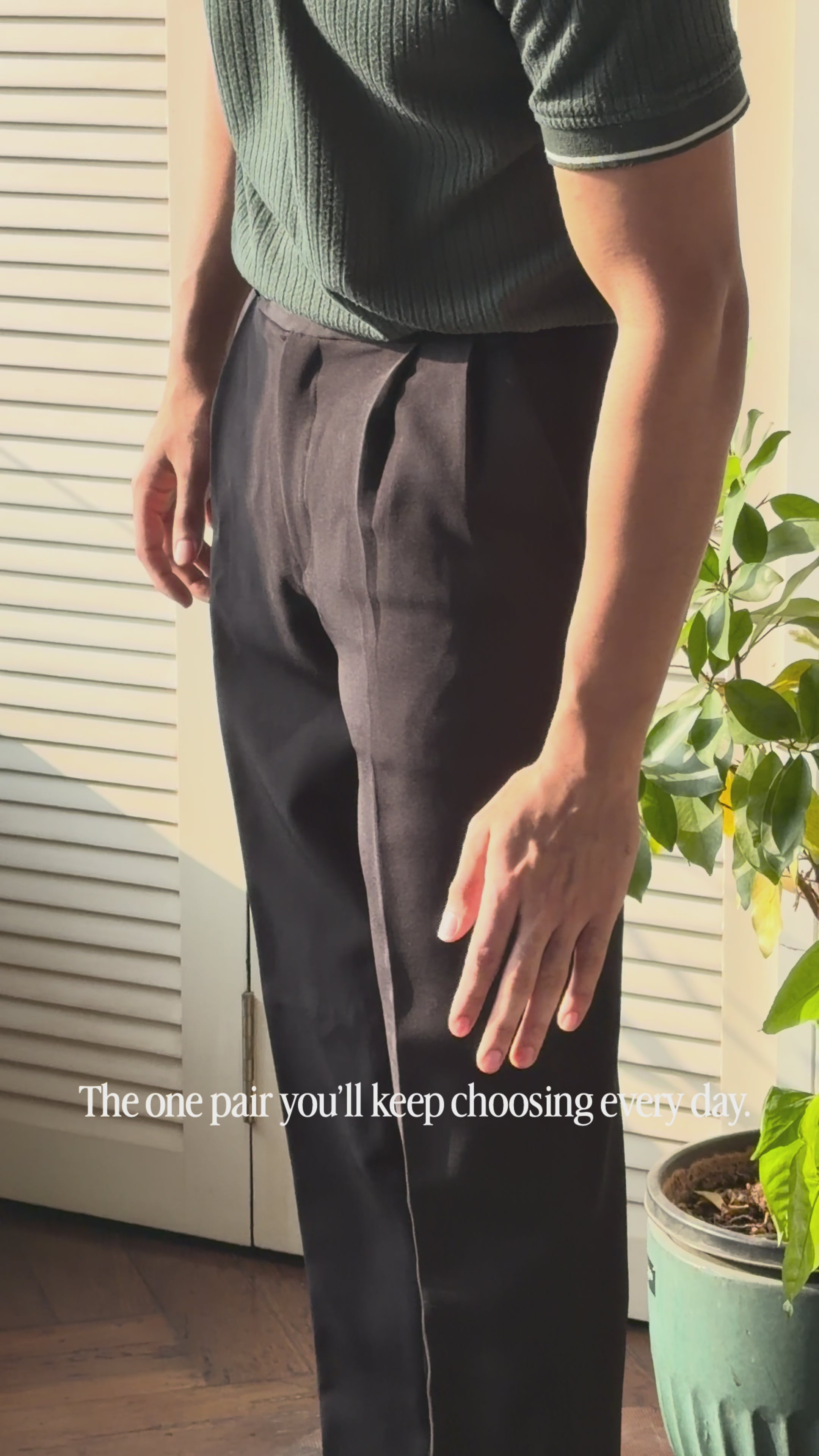 Black Pleated Trousers